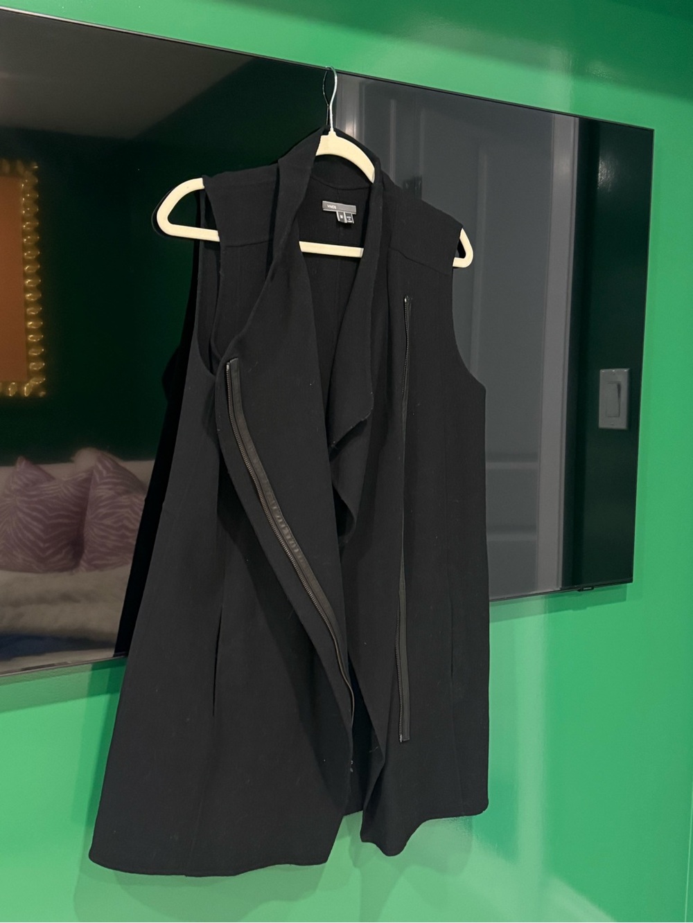Vince Black Wool Leather